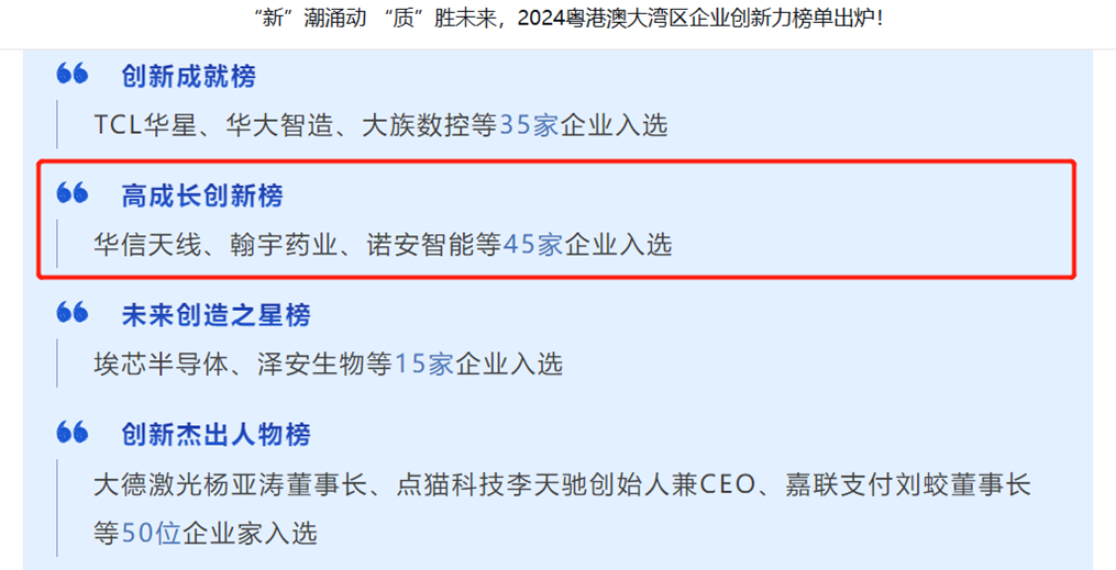 爱游戏体育·（AYX）官方网站 - AYX SPORTS入选粤港澳大湾区企业创新力榜单